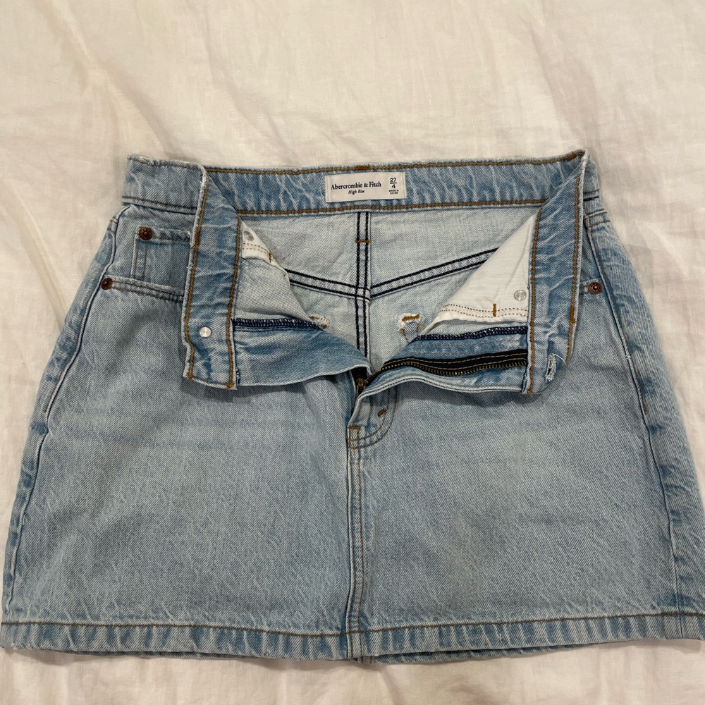 Abercrombie & Fitch Light Blue Denim Mini Skirt